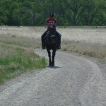 Sand Creek Greenway Trail in Colorado horseback rider on Sand Creek Trail in Colorado